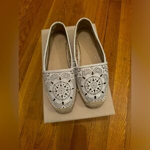 Burberry leather laser cut  espadrilles white size 36